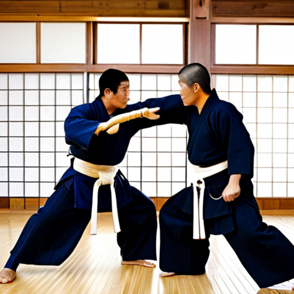 **Prompt:** A Kendo practitioner in full Bogu (armor), striking a Men (head) target with a Shinai (bamboo sword) during practice in a bright dojo. Fully clothed in traditional Kendo attire, appropriate content, safe for work, perfect anatomy, natural pose, dynamic action shot, professional quality. Family-friendly.