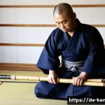 검도 대나무 검의 종류 - **A devoted Kendoka connecting with their Shinai.**
    *   **Subject:** A single adult Kendoka (gen...